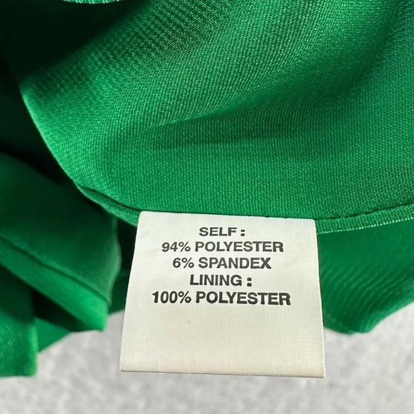 Phoebe Couture Dress Size 6 Shift Mini Scoop Neck Short Sleeve Pleated Green - Picture 9 of 12